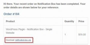 Notification Box - Download Link