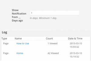 Notification Box Log