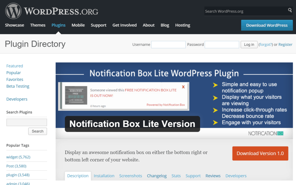 Notification Box Lite WordPress Plugin Directory