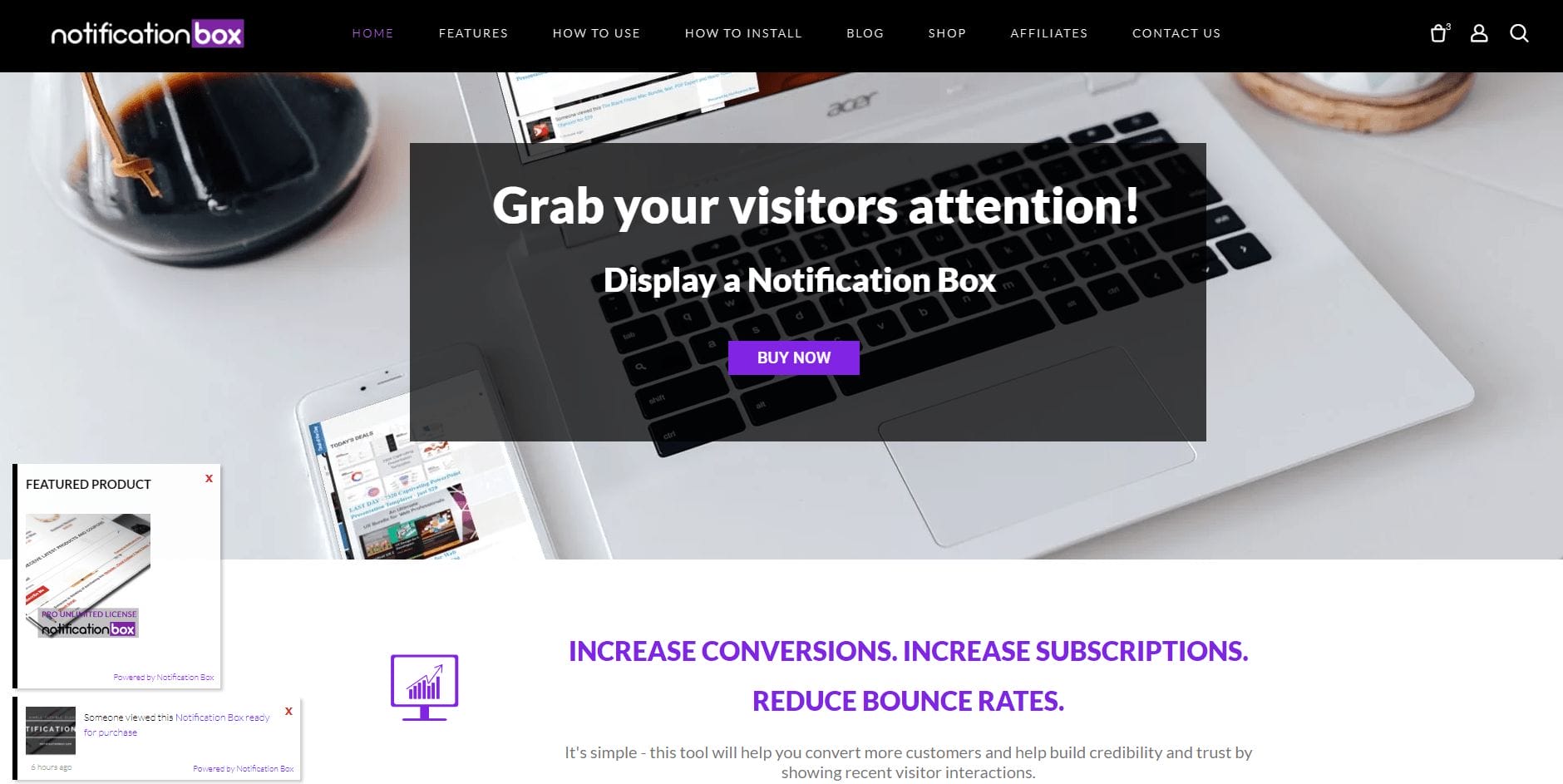 Notification Box WordPress Plugin Popup New Website