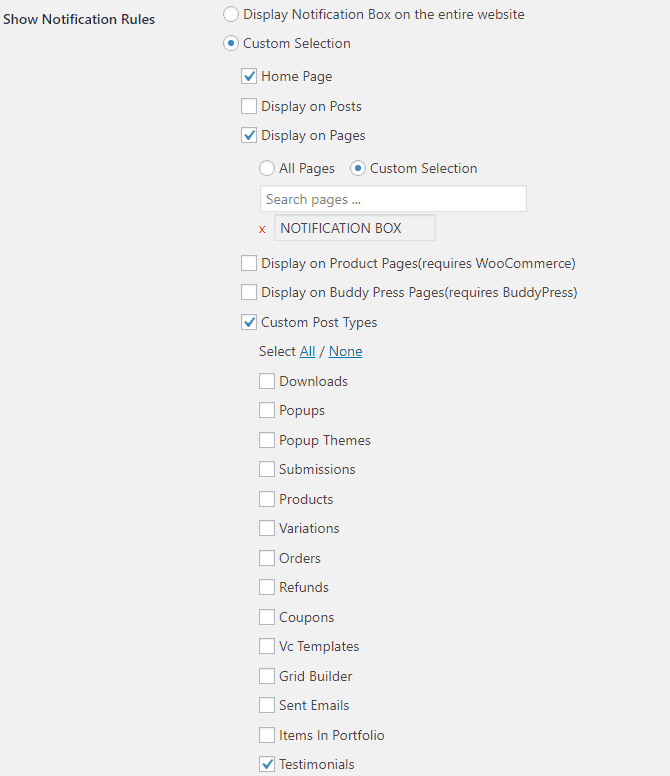 Notification Box - Notification Rules