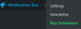 Notification Box - Settings Menu
