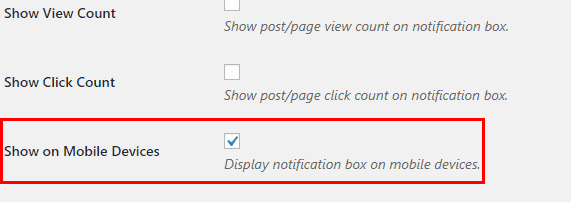 Notification Box - Display Mobile
